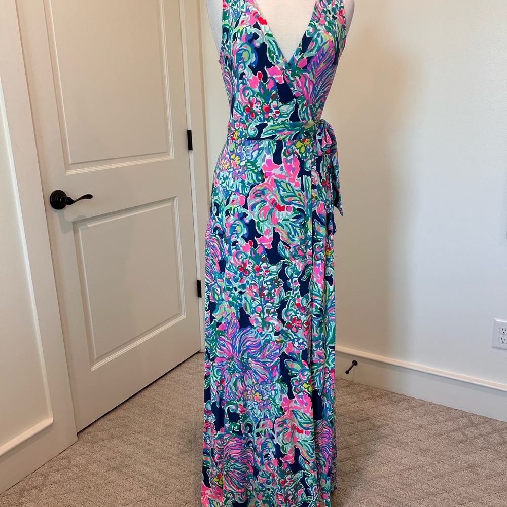 Lilly Pulitzer Delfina Maxi Wrap Dress SMALL
